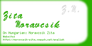 zita moravcsik business card